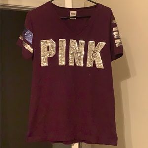 Victoria’s Secret Pink Maroon & Sequin shirt XS